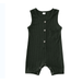 ZQC Baby Summer Romper Solid Color Sleeveless Button Closure Ribbed Jumpsuit