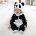 Fall Deals Juebong Newborn Baby Toddler Boys Girls Animal Romper Long Sleeve Hooded Jumpsuit Fall Cute Outfit Flannel Clothes Black 100