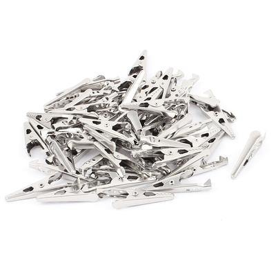 56 Pcs Alligator Clips With Teeth Aligator Hair Bows Metal Clips Silver Tone - Silver Tone