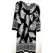 Anthropologie Dresses | Anthropologie Lucy & Laurel Black White Palm Leaf Sheath Dress 3/4 Sleeve 10 | Color: Black/White | Size: 10