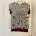 Disney Shirts & Tops | Frozen Disney Set Of 2 Girls Tops. Size 8. New | Color: Gray | Size: 8g