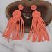 J. Crew Jewelry | J. Crew Orange Beaded Tassel Earrings | Color: Orange | Size: Os