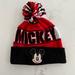 Disney Accessories | Disney Mickey Mouse Logo Winter Hat Beanie Os | Color: Black/Red | Size: Os