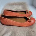 Coach Shoes | Coach Orange Leila Suede Ballet Shoe | Color: Gold/Orange | Size: 7.5