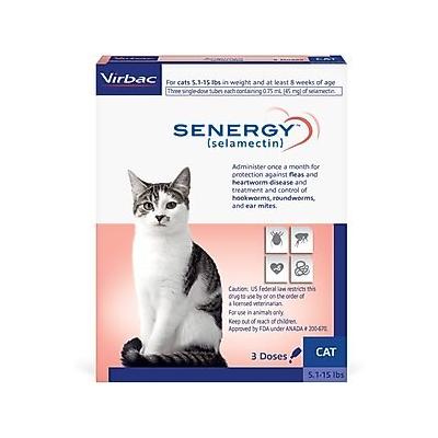 Senergy Topical Solution for Cats, 5.1-15 lbs, (Blue Box), 3 Doses (3-mos. supply)