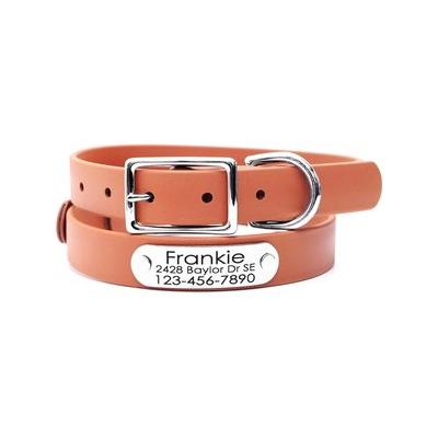 "Mimi Green Waterproof with Riveted Name Plate Dog Collar, Mesa, Medium 3/4"""