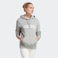 Kapuzensweatjacke ADIDAS SPORTSWEAR "W LIN FT HD" Gr. M, grau (medium grey heather, white) Damen Sweatjacken