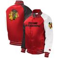 Youth Starter Red Chicago Blackhawks Raglan Full-Snap Varsity Jacket