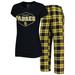 Women's Concepts Sport Black/Gold San Diego Padres Badge T-Shirt & Pajama Pants Sleep Set