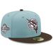 Men's New Era Light Blue/Brown Florida Marlins Cooperstown Collection 1997 World Series Beach Kiss 59FIFTY Fitted Hat