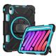 iPad mini6 2021 Generation Hülle mit Displayschutzfolie Stifthalter Kickstand 360 Grad drehbare Handschlaufe Handschlaufe Kickstand Rugged Protective Cover (Mintfarbe)