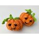 Pumpkin Crochet Keyring kit. Full crochet kit with luxury 100% cotton yarns, stitch marker charm & matching accessories.