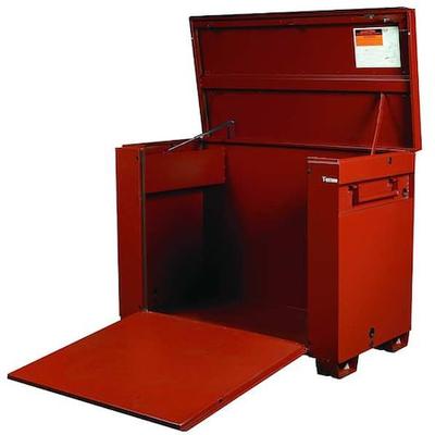 CRESCENT JOBOX 1-657990 Drop-Front Jobsite Box, Brown, 60 in W x 31 in D x 45