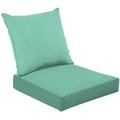 2-Piece Deep Seating Cushion Set Plain green solid color also know as Mint green color a light shade Outdoor Chair Solid Rectangle Patio Cushion Set