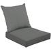 2-Piece Deep Seating Cushion Set Trendy grey solid color plain gray color Outdoor Chair Solid Rectangle Patio Cushion Set