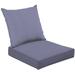 2-Piece Deep Seating Cushion Set Plain Cool Grey solid color It is cool grey color Outdoor Chair Solid Rectangle Patio Cushion Set