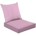 2-Piece Deep Seating Cushion Set Plain Classic Rose solid color It is classic rose color Outdoor Chair Solid Rectangle Patio Cushion Set