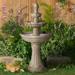 John Timberland Farron Rustic 3 Tier Basin Outdoor Floor Water Fountain with LED Light 46 for Yard Garden Patio Home Deck Porch Exterior Balcony Roof