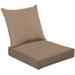 2-Piece Deep Seating Cushion Set Plain Aesthetic Brown solid color It is aesthetic brown color Outdoor Chair Solid Rectangle Patio Cushion Set