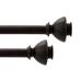 Deco Window 2 Pcs Extendable Curtain Rods Adjustable Iron Drapery Pole with Stacked Round Finials for Door & Windows