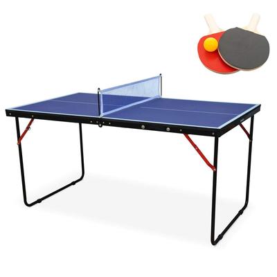 Foldable Table Tennis Table W/ 2 Ping Pong Paddles and Ping Pong Net