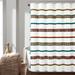 Lush Decor Ava Boho Stripe Tassel Yarn Dyed Eco-Friendly Recycled Cotton Blend Shower Curtain Single