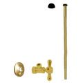 Westbrass D105K12X-01 5/8 x 3/8 OD x 12 Corrugated Riser Supply Line Kit with Cross Handle Angle Supply Shut Off Valve for Faucet and Toilet Polished Brass