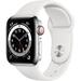 (Used) Apple Watch Series 6 GPS + LTE w/ 40MM Stainless Steel Case & White Sport Band