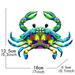 Metal Wall Art Decoration Colorful Crab Statue Creative Wall Hanging Ornaments for Home Living Room Garden New