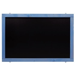 Rustikale Tafel Kreidetafel Wandtafel Küchentafel mit Holzrahmen / Blau 90x60cm Image