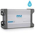 Pyle 2-Channel Marine Amplifier Receiver - Waterproof and Weatherproof Audio Subwoofer for Boat Stereo Speaker & Other Watercraft - 600 Watt Power Wired RCA AUX and MP3 Audio Input Cable -