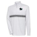 Men's Antigua Heather Gray/Black San Jose Sharks Bullseye Quarter-Zip Pullover Top