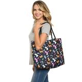 Disney Bags | Disney Cats Tote Bag Travel Beach Carry-On Cheshire Figaro Rope Handle Black | Color: Black | Size: Large