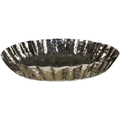 Dekoschale CREATIV DECO "Weihnachtsdeko", silber (silberfarben), H:9cm Ø:65cm, Aluminium, Dekoschalen, mit Struktur-Rand Image