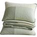Gracie Oaks Light Mint/Gray Standard Cotton Reversible Quilt Set Cotton in Green/White | King Quilt + 2 King Shams | Wayfair