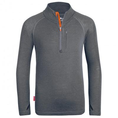 Trollkids - Kid's Lofoten Half Zip - Merinoshirt Gr 128 grau