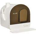 Maison de toilette bac à litière pour chat avec porte battante, pelle et filtre inclus dim. 43L x