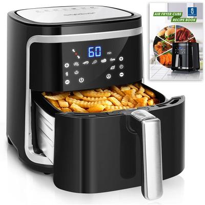 Heißluftfritteuse 7L xxl Friteuse Heissluft 1900 w Heissluftfriteuse, 7 Programmen, Warmhalten, 20