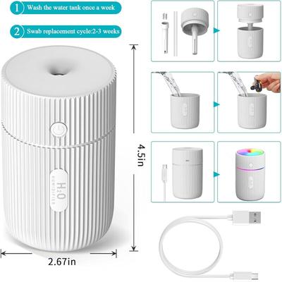 Luftbefeuchter, Mini-Ultraschall-Luftbefeuchter, mit 2 einstellbaren Nebelmodi, automatischer