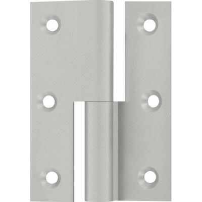 Möbelband Kröpfung B, Zylinderkopf links, 50x40 mm, Messing vernickelt matt Image