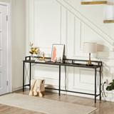 Console Table with 2 Outlet and 2 USB Ports,Entryway Table Narrow Charging Station Sofa Table