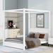 Full/Queen Size Canopy Platform Bed with Headboard and Support Legs