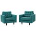 Modway 'Empress' Mid Century Tufted Arm Chairs (Set of 2)