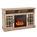 Costway 48 Inch Electric Fireplace TV Stand with Cabinets for TVs Up to 55 Inch-Natural