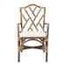 Beachcrest Home™ Alderson Cross Back Arm Chair in Dark- Upholstered/Wicker/Rattan/Fabric in Brown | 39.5 H x 25 W x 24 D in | Wayfair