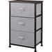 Rebrilliant Lalinda 3 Drawer Storage Chest Metal/Solid Wood/Fabric in Gray/Black | 16.14 H x 11.22 W x 8.3 D in | Wayfair