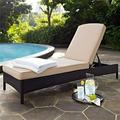 Palm Harbor Outdoor Wicker Chaise Lounge with Sand Cushions - Brown