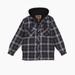 Dickies Men's Water Repellent Flannel Hooded Shirt Jacket - Ink Navy/chocolate Brown Plaid Size (TJ211)