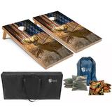 Tailgating Pros Cornhole Board Set w/Bean Bags and Carrying Case - 4 x2 Corn Hole Toss - Tournament and Lightweight Options - Optional LED Lights