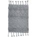 Hand-Hooked Charcoal Wool Rug 2 X 3 Modern Moroccan Modern Small Carpet